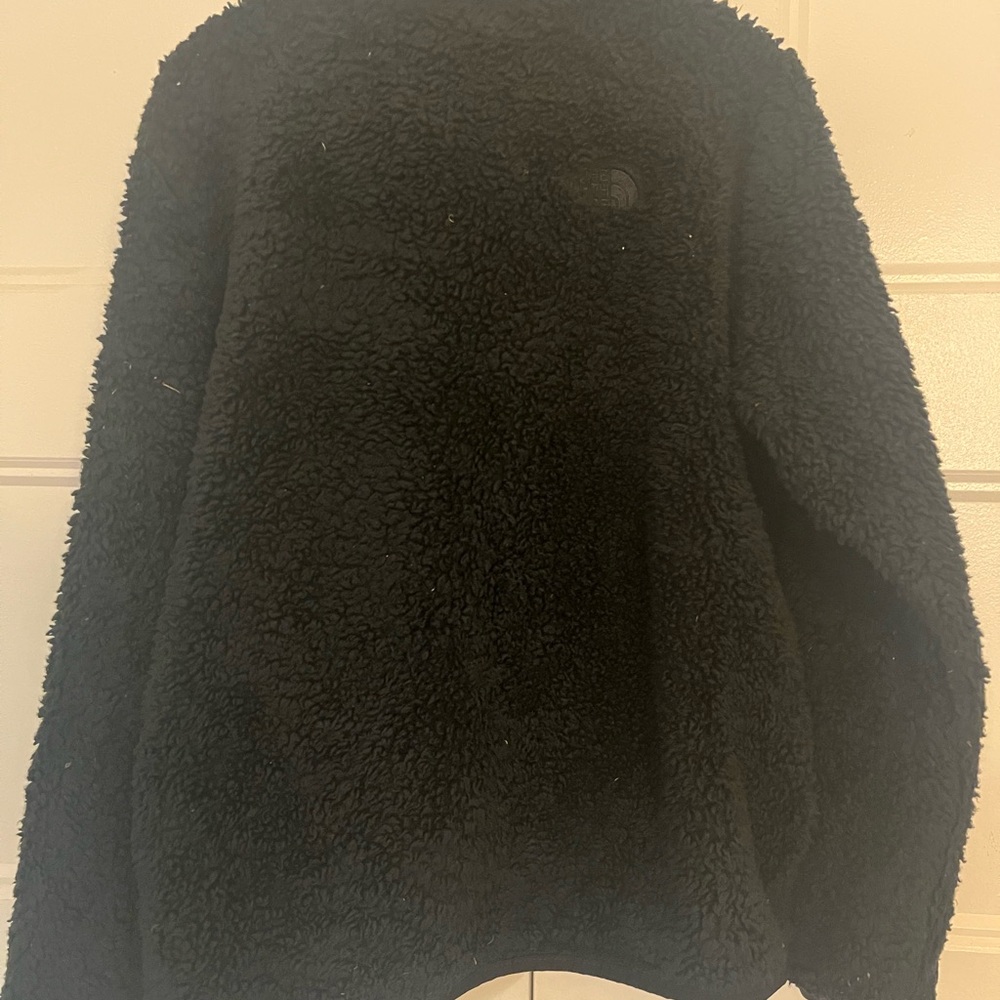 The North Face Black Fleece Jacket, Girls size 7/8 - Picture 2 of 4